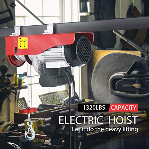 image for VIVOHOME Electric Hoist, 110V 1320 Lbs Winch with Remote Control, Zinc