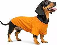 Vista 31 de Lovelonglong Ropa para mascotas, disfraces para perro, ropa de perro salchicha, camiseta en blanco para perros salchicha, Corgi 100% algodón, rosa