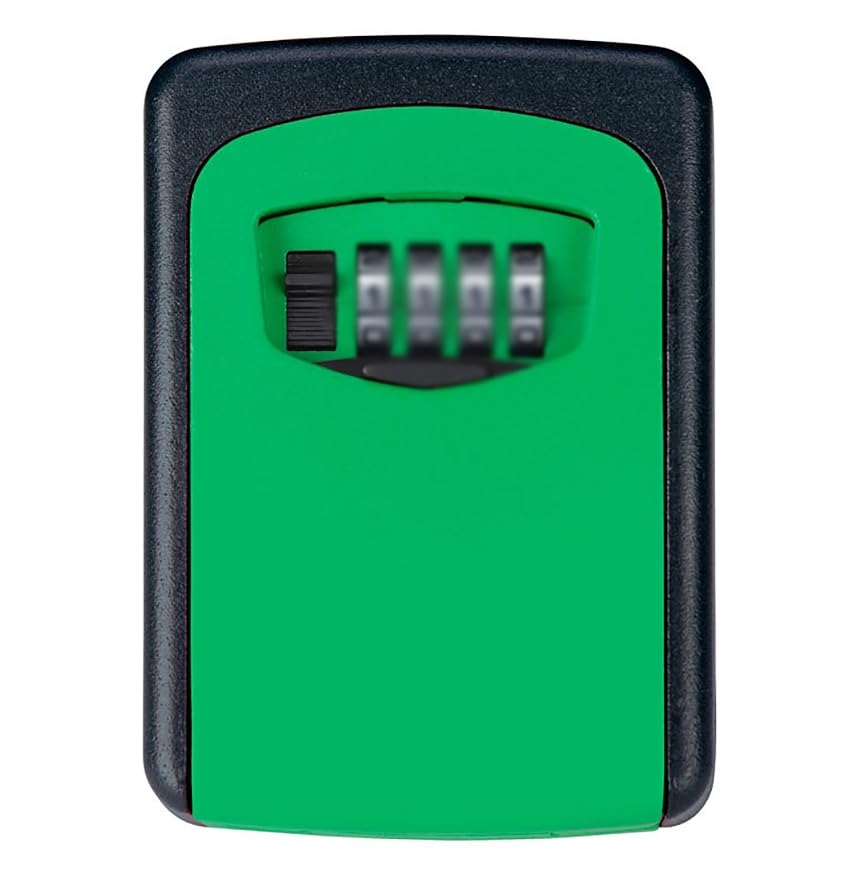 Cerradura Llave Caja Fuerte, Caja de Seguridad con Llave y contraseña for Montaje en Pared, combinación de 4 dígitos, Multicolor, 11,7 x 8,2 x 3,7 cm(Green)