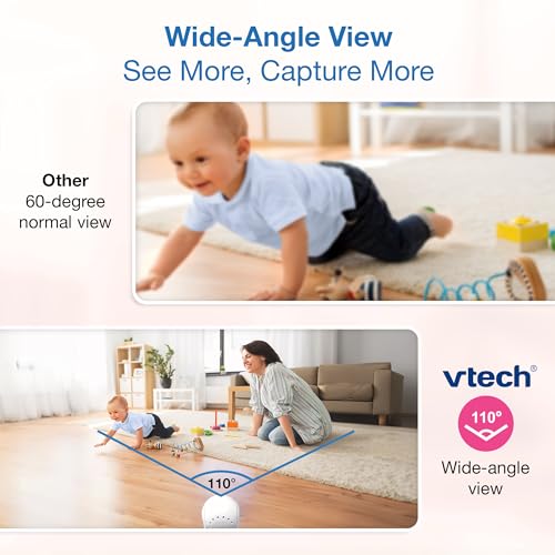 Image of VTech Video Baby Monitor No WiFi, 5.5-Inch HD IPS Screen, Remote Pan Tilt Zoom Camera, Night Light, 5000mAh 19H Battery, 1000ft Range, Night Vision, 2-Way Talk, Temperature Sensor | Advanced HD Plus