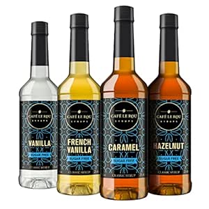 Coffee Syrup Dispenser Café Le Rou Coffee Syrup Variety Pack - Vanilla, French Vanilla, Caramel, Hazelnut (4x25.4oz) Sugar Free Coffee Syrup - View #7