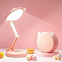 Luminária de mesa fofa Acessório de mesa Kawaii rosa, Luminária fofa Cat Lamp Kawaii, dobrável; Acessório de mesa rosa fofo portátil Decoração de quarto Kawaii，LIANLI (R标备案，跟卖后果自负)