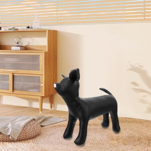 NUOBESTY Ayakta duran köpek mankeni PU deri S bağımsız evcil hayvan mankeni köpek kıyafetleri ve aksesuarları için küçük yavru köpek vitrin mankeni mağaza ekipmanı için - Görsel 5
