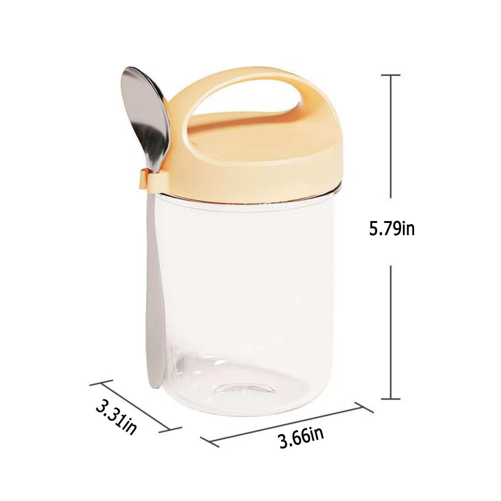 Overnight Oats - Confezione da 2 bicchieri per yogurt, 450 ml, con