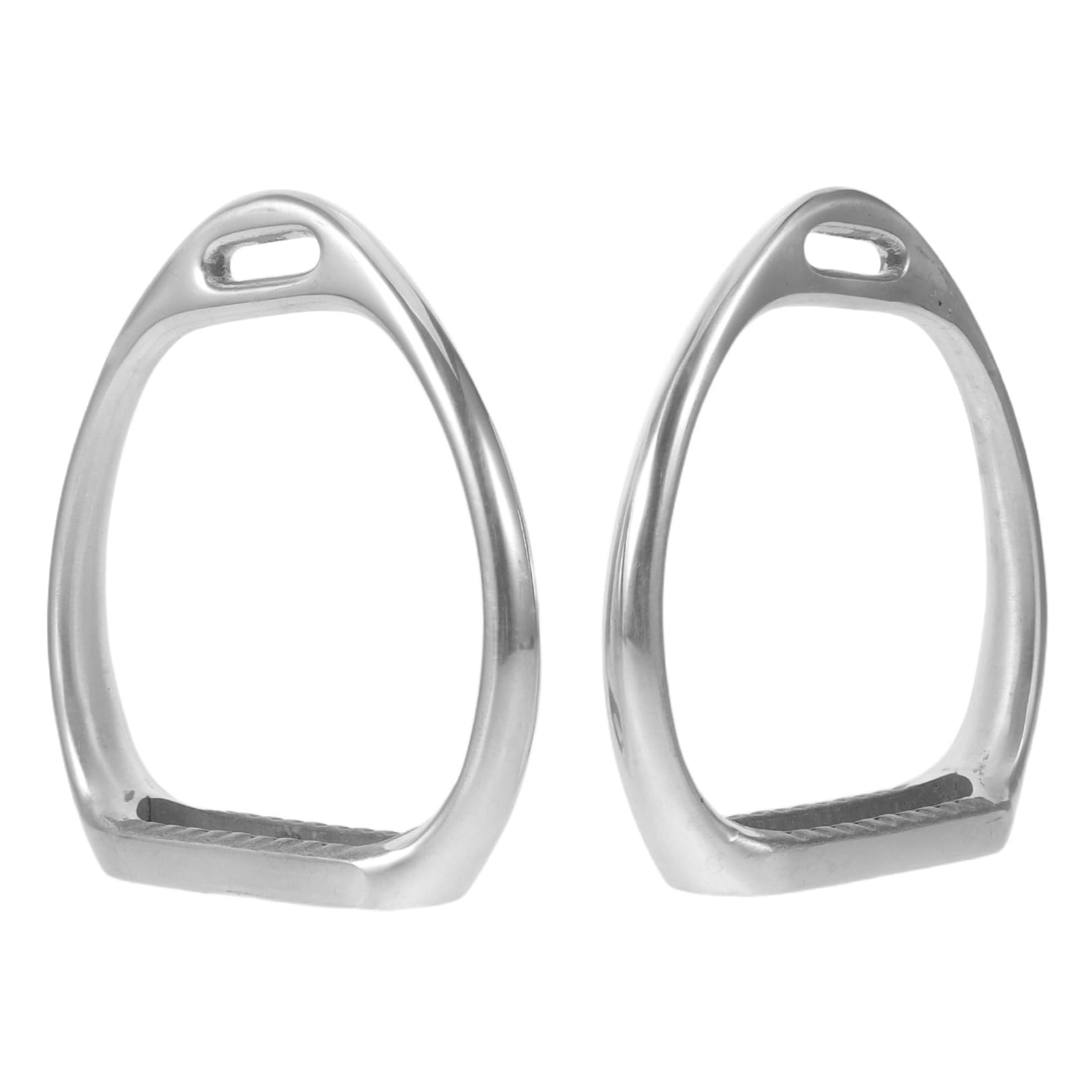 Yardwe Estribos de Caballo de Aleación de Aluminio Plata Antideslizantes, Estribos para Silla de Montar Inglesa y Occidental, para Montar a Diario y Competición