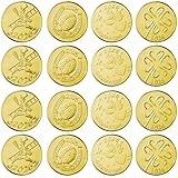 SCHWERTNER Glücksmünzen - Münze vergoldet perfekt für Silvester 2026 - Glücksbringer - Neujahrsmünze - Glückscent Set (4x4 Stück)