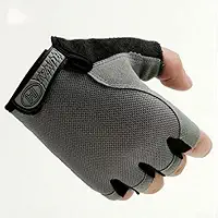 Luvas de ciclismo respiráveis de meio dedo para homens e mulheres, luvas de bicicleta de verão de malha com absorção de choque, adequadas para ciclismo MTB, preto laranja, G