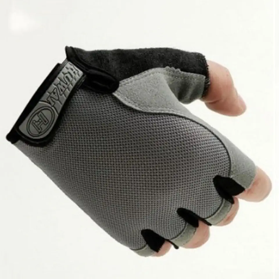 Luvas de ciclismo respiráveis de meio dedo para homens e mulheres, luvas de bicicleta de verão de malha com absorção de choque, adequadas para ciclismo MTB, preto laranja, G