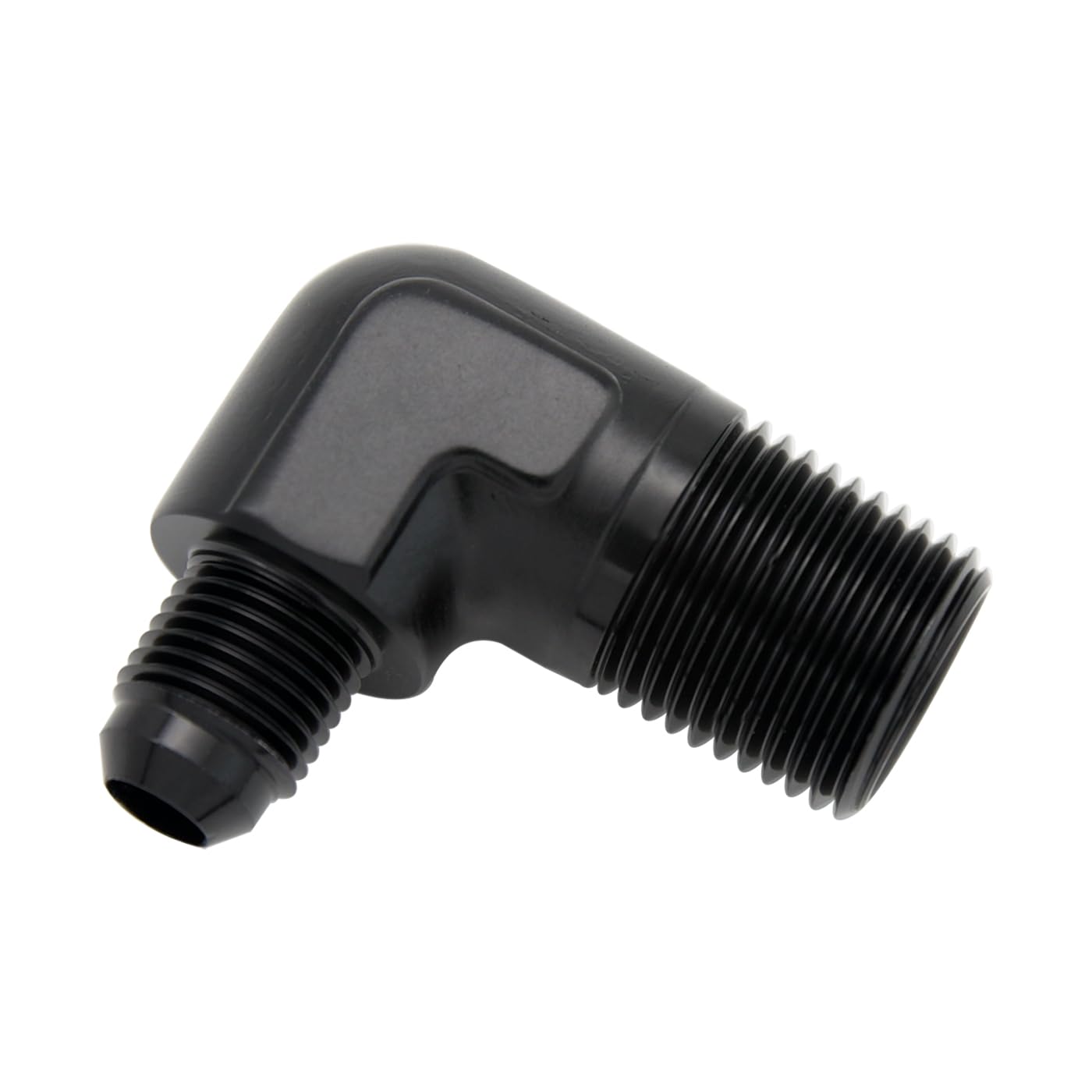 Adaptador de codo de aluminio negro de 90 grados -6 AN AN6 macho a 1/2 NPT de rosca