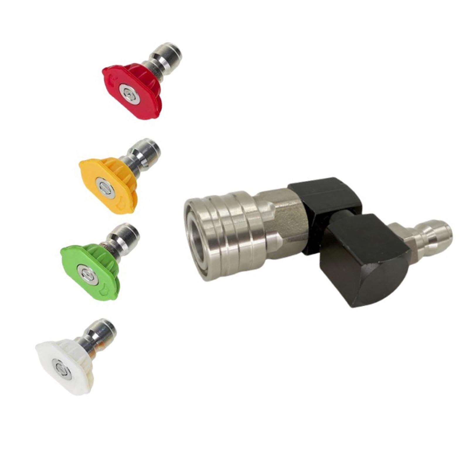 Henygen Black 360Degree Rotating Pressure Washer Nozzle 1 / 4In Quick Connecting Adaptor For Car Detailing 100Kg Pressure Withstand High Washer