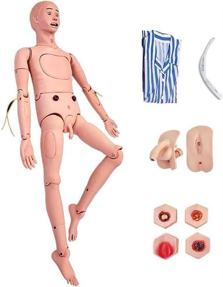 Manekin do karmienia całego ciała, 170 cm z funkcjami pielęgnacji urazów, unisex manekin do treningu medycznego dla studentów pielęgniarstwa, zaawansowany symulator pacjenta z miejscami wstrzyknięcia