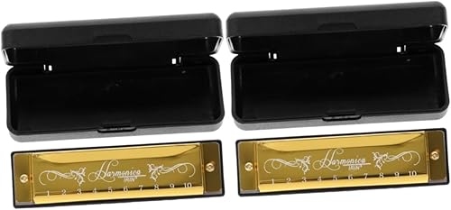 VICASKY 2 armónicas de 20 tonos en c clave para adultos, armónica para principiantes con funda armónica para principiantes, boca, armónica de arpa