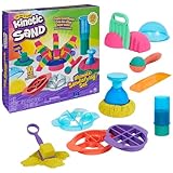 Kinetic Sand Juego Super Sandisfying, 907 g de Arena para Jugar de Color Rosa, Amarillo y Azul Verdoso, 10 moldes y...