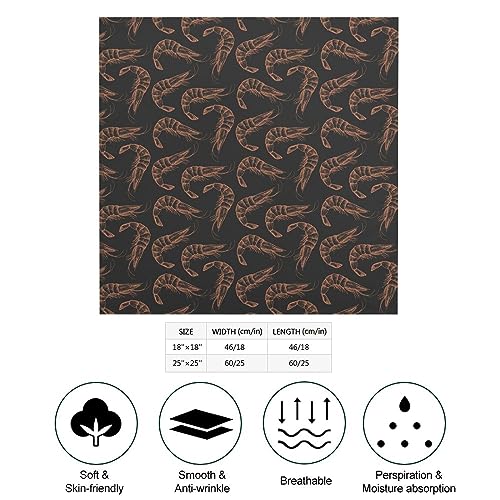 Seafood Shrimp Unisex Bandanas Print Hair Kerchief Hair Scarves Headscarf Scarf Headband Handkerchiefs2