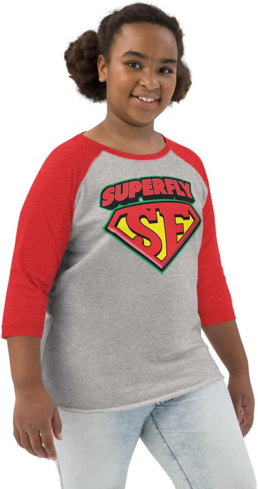 Super Fly Youth Baseball Shirt fro Boys and Girls Preteen School Age