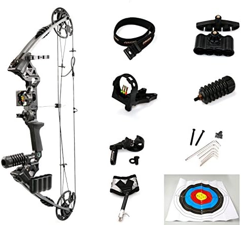 Siciwinni Archery JUNXING Dream 45# Compound Bow - Right Hand 20# - 70# Adjustable Hunting Arrow Rest Sight Stabilizer Quiver Release Aid Sling
