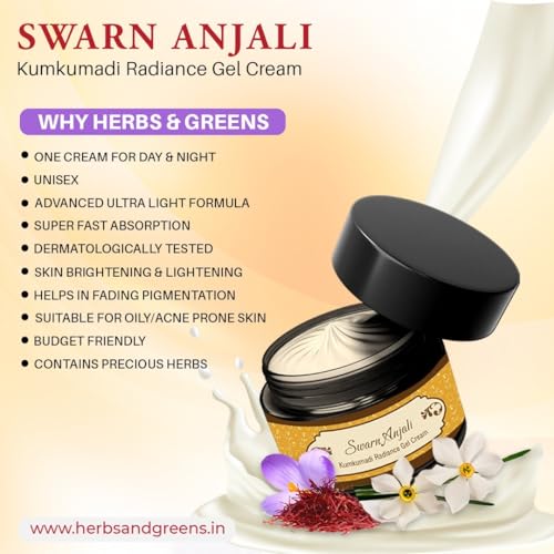 HERBS & GREENS Greens Ayurvedic Kumkumadi Radiance Moisturising Face Cream|Hydration, Glow & Skin Brightening|Pigmentation & Spots|Anti Aging Day &... - Image 3