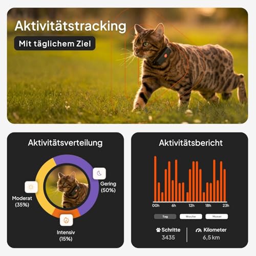 Weenect XS für Katzen - NEU Mini GPS-Tracker für Katzen | GPS-Tracking in Echtzeit | Ohne Distanzlimit | Kleinstes Modell auf dem Markt | Halsband inkludiert | Abonnement