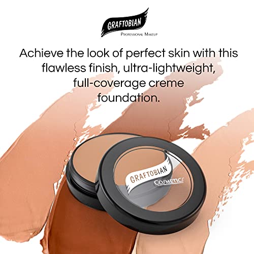 Graftobian Hd Glamour Crème Foundation 1/2Oz, Weightless Full Coverage Makeup, 65 Inclusive Shades, For All Skin Types, Natural Or Full-Glam Looks, For Professionals And Beginners, Afterglow #TOP1