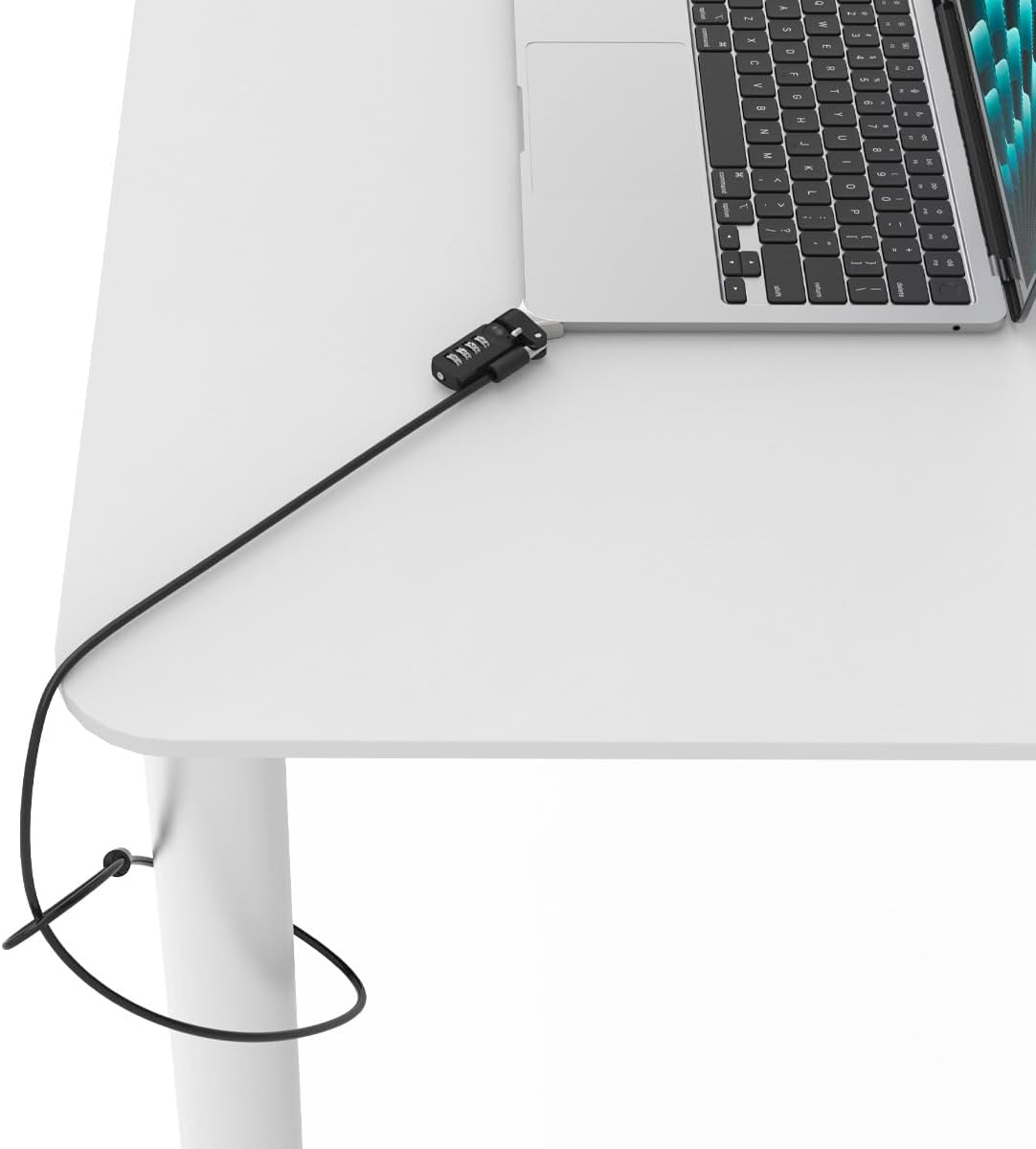 Compulocks Ledge Lock Adapter for MacBook Air 15 Inch M1-M5 - Combination Cable Lock, Durable Anti-Theft Security for Laptop, Office, and Home Use - Silver
