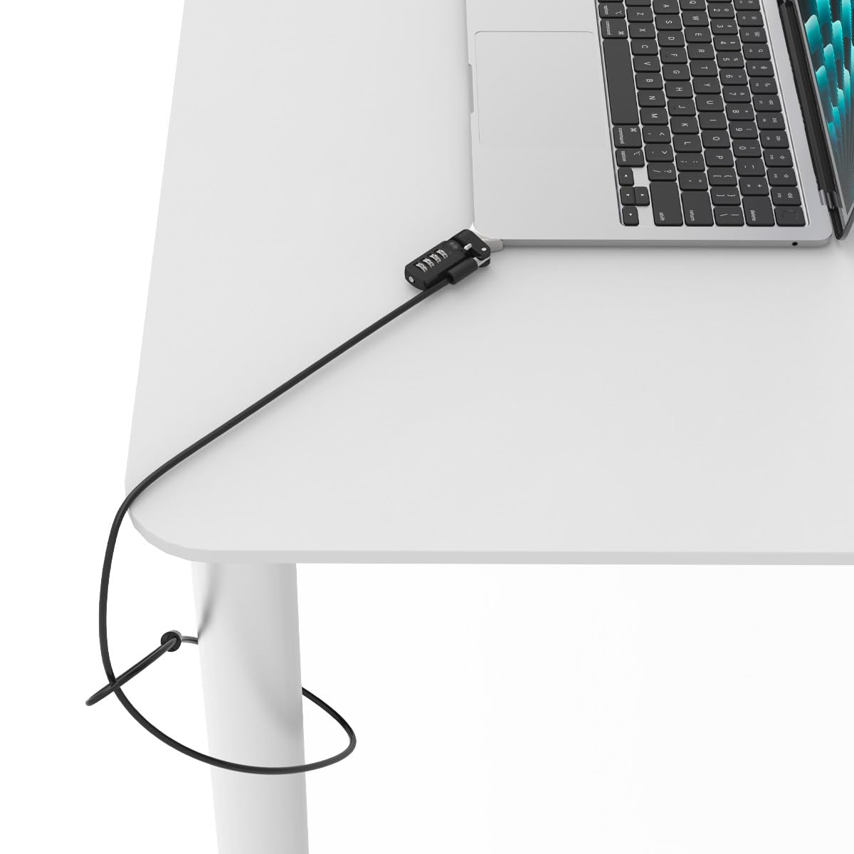 Compulocks Ledge Lock Adaptateur pour MacBook Air 15" M2-M4 avec câble antivol à combinaison Argenté