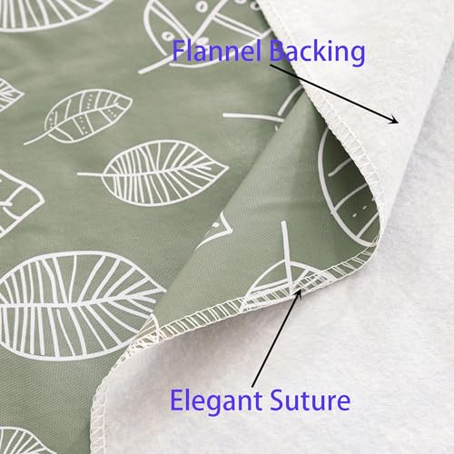 Image of Walrus Heavy Duty Vinyl Tablecloth with Flannel Backing Waterproof Oil-Proof Plastic Table Cloth Stain-Resistant Wipeable Rectangle or Square Table Cover for Indoor and Outdoor (Leaf, 54X54 Inch)