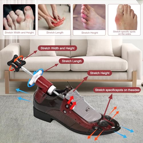 UHIAGREE Shoe Stretcher, 6 Way Shoe Stretcher Women and Men, Adjustable Length, Width and Height Shoe Widener Stretcher (S(for Women\'s Size Us 4.5-9.5) Red)
