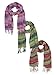 Purple Blue Pink Lightweight Tribal Print Scarf 3-Pack Set
