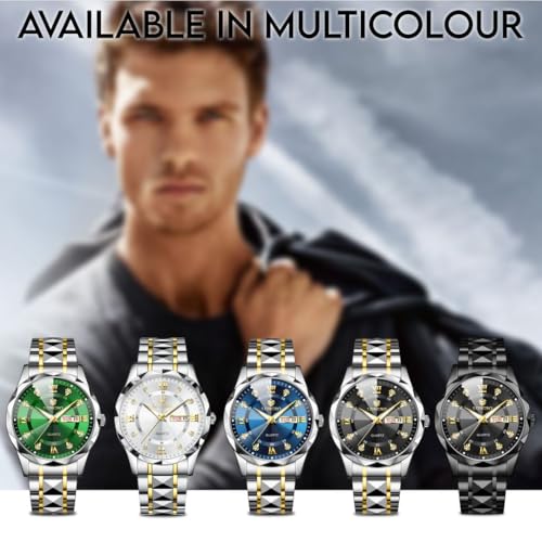 Image of LONGBO Zenith Watch for Men Analog Quartz Dress Diamond Business Stainless Steel Watches Waterproof Luminous Date Luxury Men's Wristwatch | Birthday Gift for Men | Gift for Husband | Gift for Brother