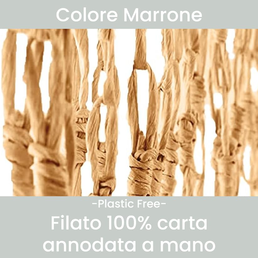 Tenda Antimosche Per Porta Esterna Mais | Zanzariera A Fili In Fibra Naturale 120x230 Cm | Protezione Insetti Con Ventilazione | Marrone