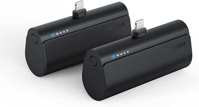 VEGER 2 Packs of 5000mAh Portable Chargers for iPhone,Mini Power Bank 20W Fast Charging Battery Pack Compatible with iPhone 14/14 Pro/14 Pro Max/14 Plus/13/12/11 /XS/XR/X/8/7/6s/Plus and More