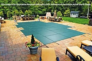 Loop - Loc 16' x 32' with 4' x 8' Center End Steps - Ultra-Loc III Solid Gray with Drain Panels In-Ground Pool Safety Cover