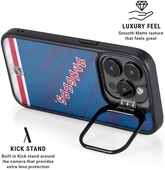 Skinit Kickstand Phone Case Compatible with iPhone 15 Pro Max - Officially Licensed NHL New York Rangers Home Jersey Design