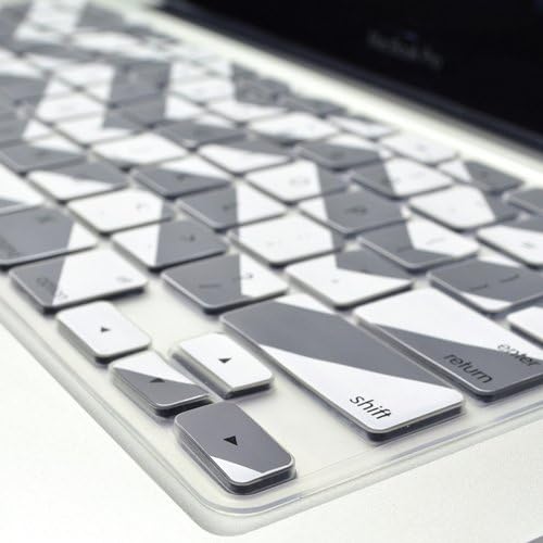 TopCase Chevron Zig - Zag Silicone Keyboard Cover Skin for MacBook 13" Unibody/Old MacBook Pro 13" 15" 17" / New MacBook Air 13" / Wireless Keyboard + TopCase Mouse Pad (Grey)