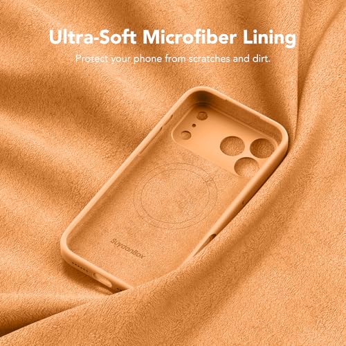 Image of Magnetic for iPhone 17 Pro Max Case, Compatible with MagSafe, [Full Camera Protection][Screen Protector] Silicone Shockproof Protective Phone Case for iPhone 17 Pro Max 6.9 inch, Cantaloupe