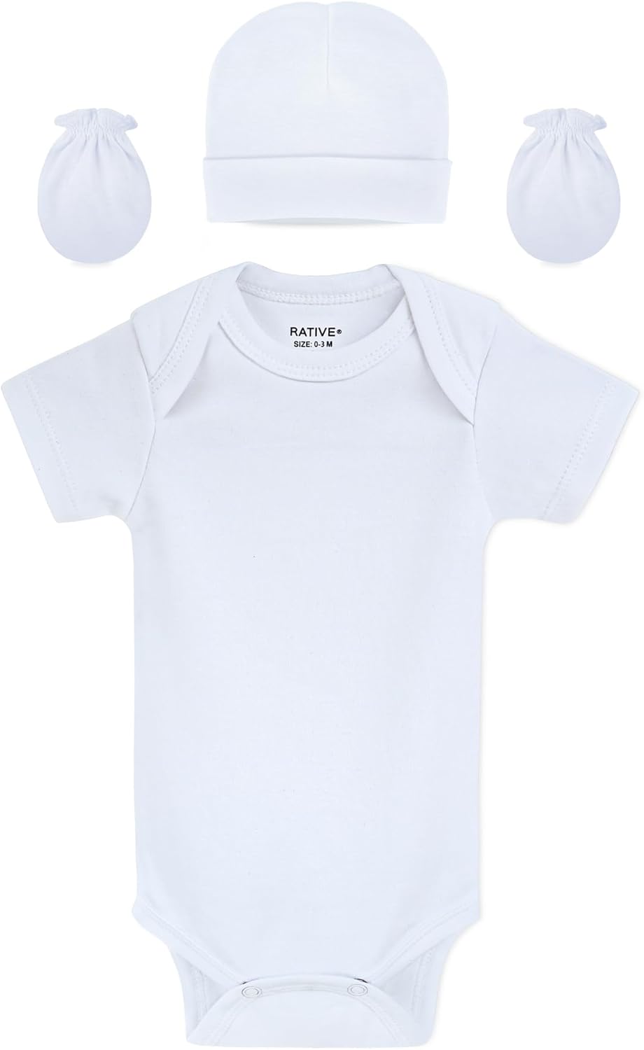 RATIVE Baby Mittens No Scratch Organic Cotton for Newborn 0-6 Months | Baby Essentials Must-Haves for Boys & Girls