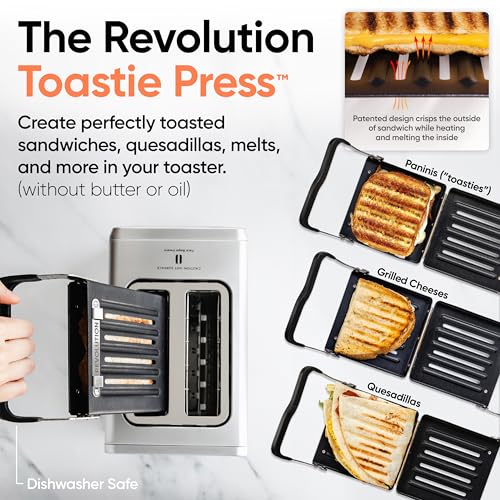 Revolution (Bundle) R180 Connect Touchscreen Smart Toaster + Toastie Press – Choose from 6 Bread Types, 7 Browning Levels, & Toastie Press Mode (Stainless Steel, 2-Slice) by Revolution - Image 4