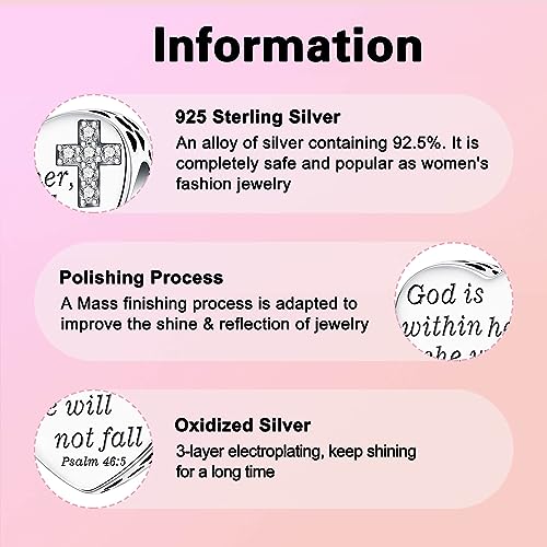 Bible Heart Charm Fit Charms Bracelet and Necklace Christian Bible Verse Charm Jewelry Present for Women Family Friends 5