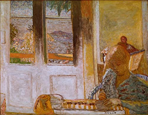 Tableau la porte fenêtre Pierre Bonnard impression sur toile vintage pour salon 60x90cm