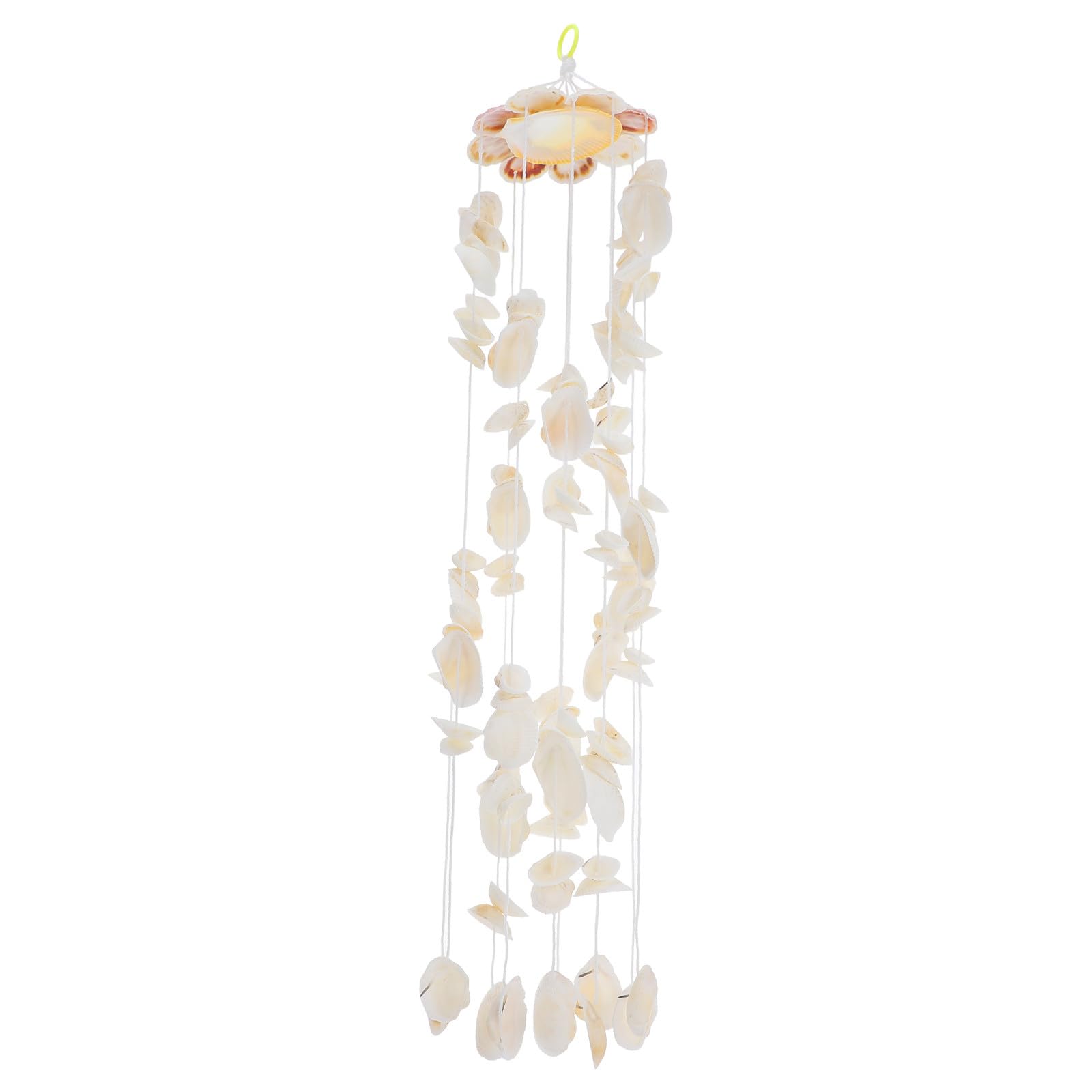 ABOOFAN Natural Seashell Wind Chime 53Cm White Capiz Shell Wind Chime Hanging Window Decoration Elegant Appearance Melodious Melody Stress for Home and
