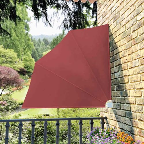Nqyjm Éventail pliable pour balcon - Protection contre le vent - Avec cordon latéral - Brise-vue - Protection solaire - Pour balcon, terrasse et jardin -...