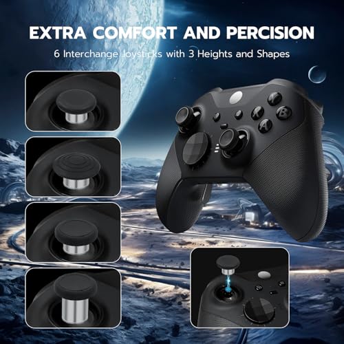 Mcbazel Kit 13 en 1 con Palancas de Metal para Xbox Elite Series 2, Kit de Reemplazo con Botones Magnéticos, 6 Palancas Magnéticas, 4 Paletas Traseras y 2 D-Pads para Xbox Elite Series 2, Negro - imagen 2