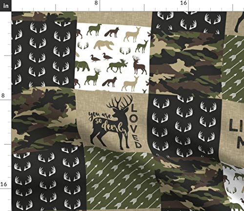 Spoonflower Fabric - Little Man Woodland Wholecloth Camouflage Camo Hunting Deer Boy Printed On Cotton Poplin Fabric By The Yard - Sewing Shirting Quilting Dresses Apparel Crafts #TOP1