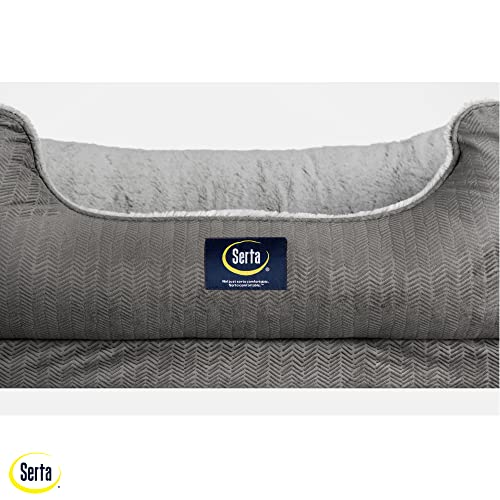 Serta Orthopedic Cuddler Dog Bed for Pets – Slate Gray (X-Large)