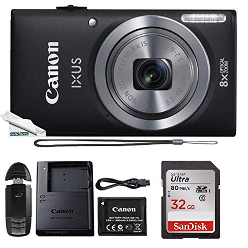 Powershot Ixus 185 / ELPH 180 20MP Compact Digital Camera Black with 32GB Memory Card