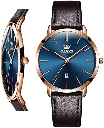 OLEVS Women Watches Ultra Thin 6.5mm Minimalist Dress Fashion Leather Strap Quartz Waterproof Casual Women Wrist Watch