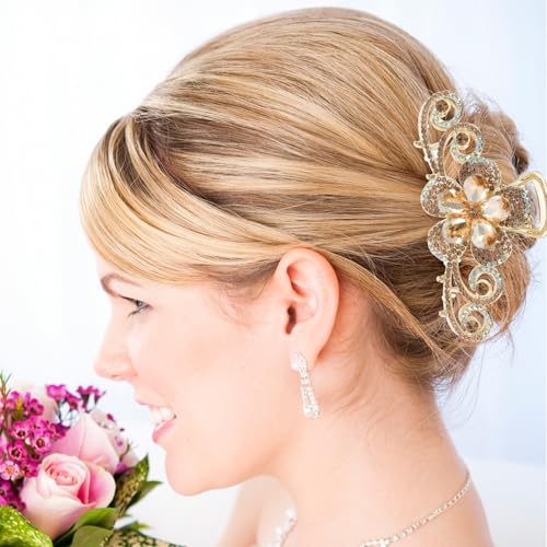 Pinza de cabello con piedras brillantes vintage miniatura 4