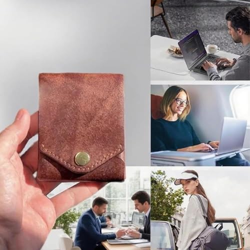 Vintage Handmade Leather Wallet, Multifunctional Compact Wallet, Small Cash Wallet, Small Slim Thin Compact Credit Card Wallet for Men, Built-In Pen Slot (1pcs)3