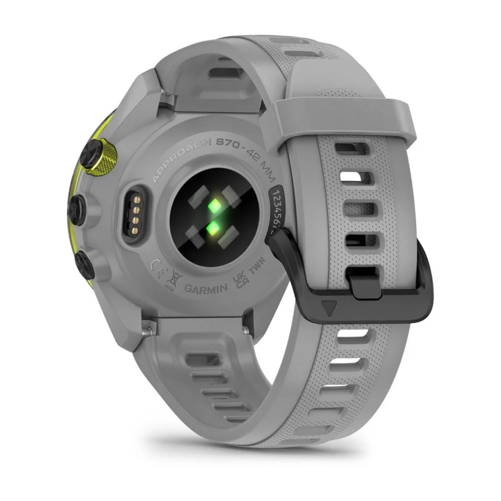 Garmin Approach S70 - Reloj GPS de golf AMOLED de 42 mm (gris) | Para golf, navegación y entrenamiento | Pantalla táctil de 3 cm | 42.000 cursos precargados | Seguimiento de fitness