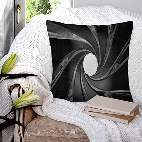 Fundas de almohada, fundas de almohada, diseño de barril de pistola fría 3D, funda de almohada cuadrada de 18 x 18 pulgadas, funda de almohada para decoración de sofá y dormitorio
